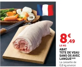 Abat Tete de Veau Sans Os Avec Langue