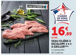 VEAU FILIERE U ESCALOPE *** A GRILLER