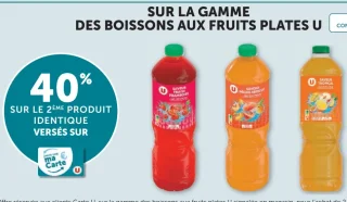 Sur la gamme des boissons aux fruits plates U