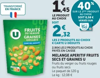 Melange aperitif fruits secs et graines U