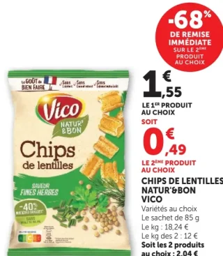 Chips de Lentilles Natur'&Bon Vico