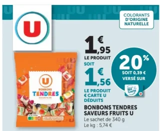 Bonbons Tendres Saveurs Fruits U