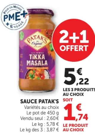 SAUCE PATAK'S Variétés au choix