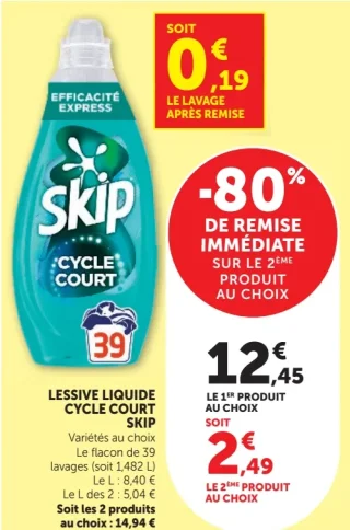 Lessive Liquide Cycle Court Skip