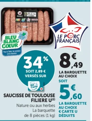 Saucisse de Toulouse filière U