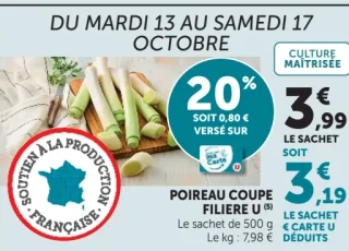 Poireau coupé Filière U