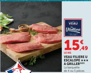 Veau Filière U Escalope à griller - Les Vitelliers
