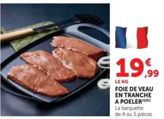 Foie de veau en tranche à poeler - Les Vitelliers