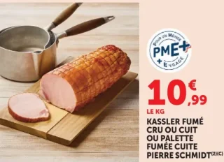 Kassler fumé cru ou cuit ou palette fumée cuite Pierre Schmidt