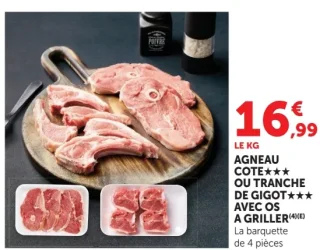 AGNEAU COTE*** OU TRANCHE DE GIGOT*** AVEC OS A GRILLER