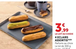 4 éclairs assortis