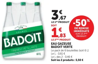 Eau Gazeuse Badoit Verte