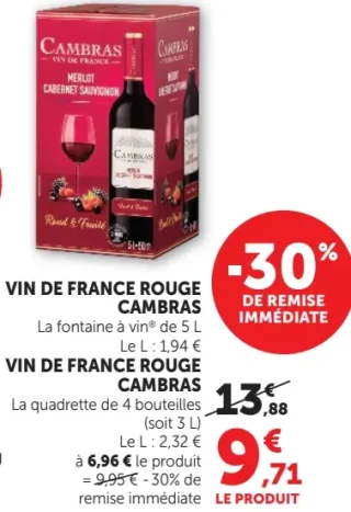 Vin de France Rouge Cambras