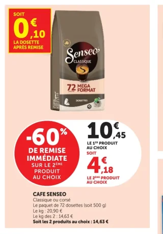 CAFE SENSEO Classique ou corsé