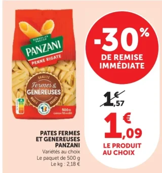 Pates fermes et genereuses Panzani