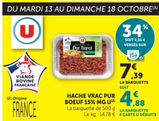 Hache Vrac Pur Boeuf 15% MG U