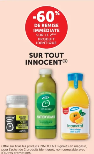 Gamme Innocent (Smoothies, Jus, Shots)