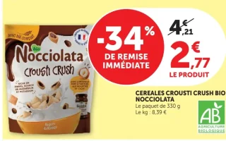 CEREALES CROUSTI CRUSH BIO NOCCIOLATA