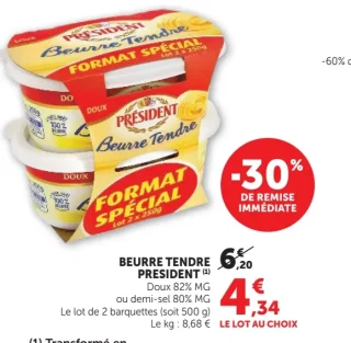 BEURRE TENDRE PRESIDENT