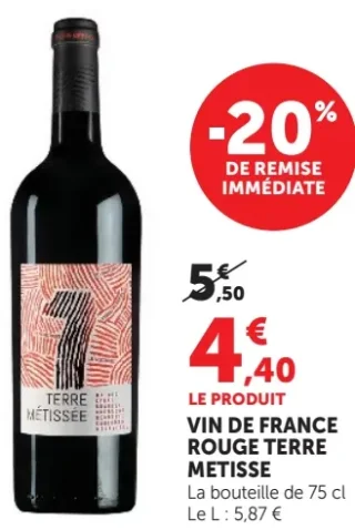 Vin de France rouge Terre Métisse