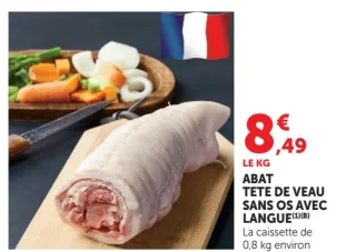 Abat Tete de veau sans os avec langue