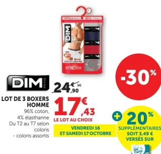 Lot de 3 boxers homme DIM Stretch