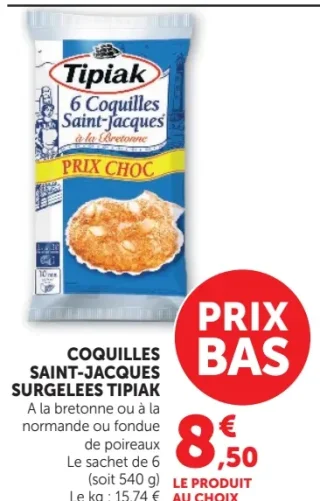 Coquilles Saint-Jacques Surgelées Tipiak