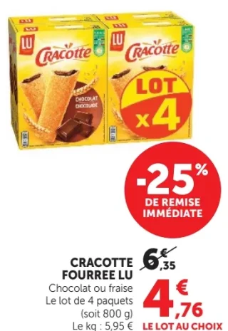 Cracotte Fourrée LU Chocolat