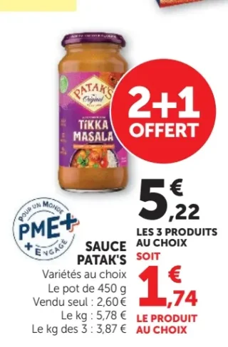 SAUCE PATAK'S Variétés au choix