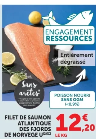 Filet de saumon Atlantique des fjords de Norvège U
