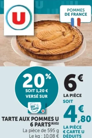 Tarte aux pommes U 6 parts