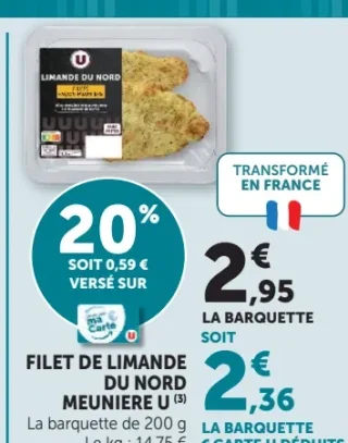 Filet de Limande du Nord Meunière U