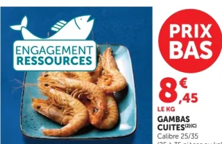 Gambas Cuites Calibre 25/35