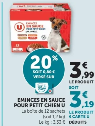 Emincés en sauce pour petit chien U