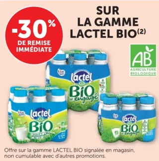 Lait demi-écrémé Lactel Bio