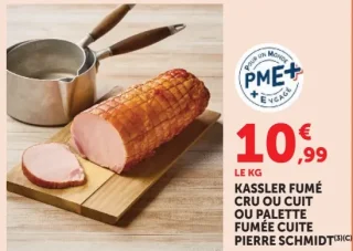 Kassler fumé cru ou cuit ou Palette fumée cuite Pierre Schmidt