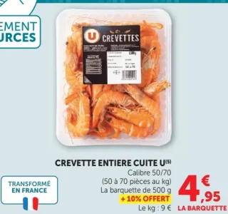 Crevette entière cuite U