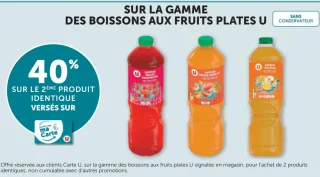 Gamme des boissons aux fruits plates U