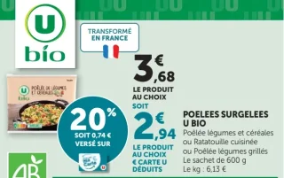 Poêlée légumes et céréales U Bio