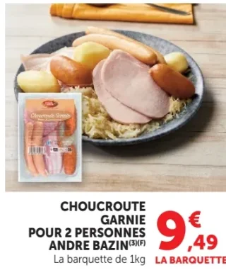 Choucroute garnie pour 2 personnes Andre Bazin