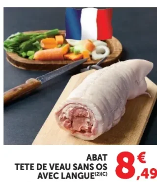 Abat Tête de Veau sans os avec langue