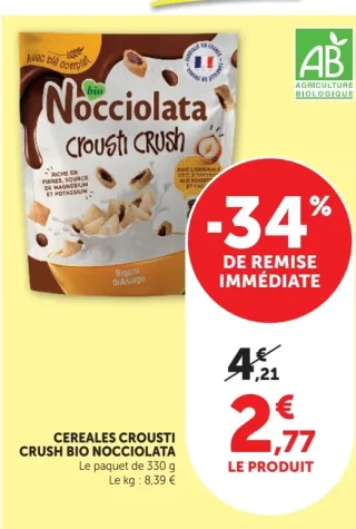 Céréales Crousti Crush Bio Nocciolata