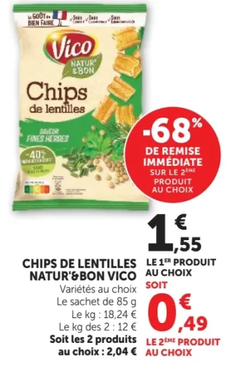 Chips de Lentilles Natur'&Bon Vico