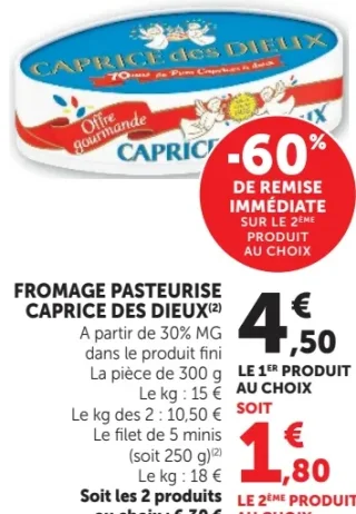 Fromage pasteurisé Caprice des Dieux