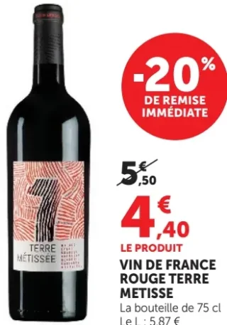 Vin de France Rouge Terre Metisse