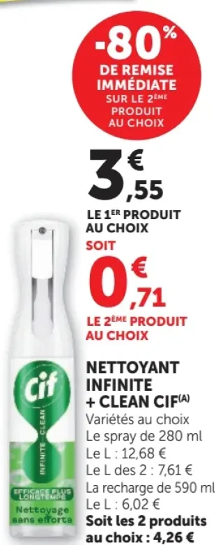 Nettoyant Infinite + Clean Cif