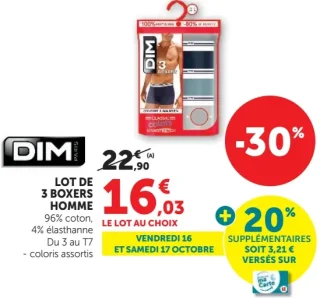 DIM Lot de 3 boxers homme Classic