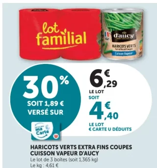 Haricots verts extra fins coupes cuisson vapeur D'aucy