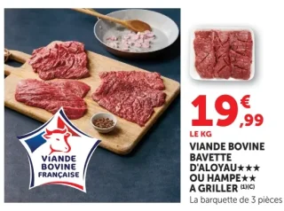 VIANDE BOVINE BAVETTE D'ALOYAU OU HAMPE A GRILLER