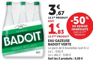 Eau gazeuse Badoit Verte